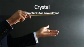  Presentation with music conductor hands baton - PPT theme enhanced with music conductor hands with baton background and a dark gray colored foreground