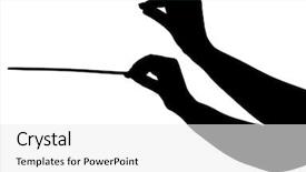  Presentation with conductor - Amazing presentation design having music conductor hands with stick backdrop and a white colored foreground