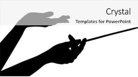  Presentation with conductor - PPT theme consisting of music conductor hands with stick background and a white colored foreground