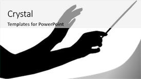  Presentation with conductor - Beautiful slide deck featuring music conductor hands with stick backdrop and a white colored foreground