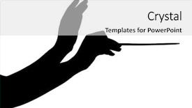  Presentation with orchestra conductor - Beautiful PPT theme featuring orchestra leadership - music conductor hands with stick backdrop and a  colored foreground