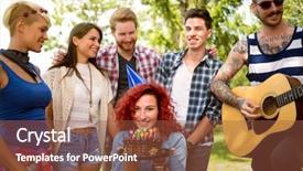  Presentation with birthday cake - Beautiful slide deck featuring music congratulations - curly birthday girl with nice backdrop and a tawny brown colored foreground