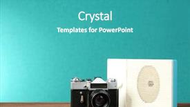  Presentation with retro radio - Cool new presentation theme with music congratulations - old retro radio on table backdrop and a  colored foreground