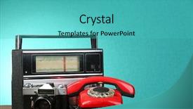  Presentation with retro radio - Slide set with music congratulations - old retro radio on table background and a  colored foreground