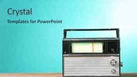  Presentation with retro radio - Beautiful slide set featuring music congratulations - old retro radio on table backdrop and a arctic colored foreground