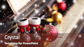  Presentation with piano - Amazing presentation theme having music congratulations - piano keys decorated and christmas backdrop and a tawny brown colored foreground