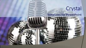  Presentation with sound waves - Audience pleasing presentation theme consisting of music congratulations - sound waves microphone with disco backdrop and a sky blue colored foreground