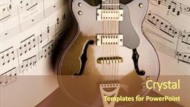  Presentation with country music - Presentation having music country - notes guitar background and a tawny brown colored foreground