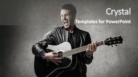  Presentation with young children playing multicultural - Audience pleasing presentation design consisting of music country - young musician playing guitar backdrop and a  colored foreground