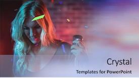  Presentation with concert - Slides enhanced with music cultural frames - digital composite of girl singing background and a light blue colored foreground