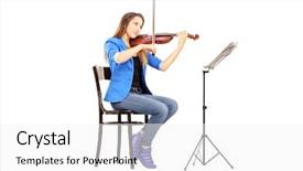  Presentation with young children playing multicultural - Colorful PPT theme enhanced with music cultural frames - young woman on a wooden backdrop and a white colored foreground