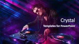  Presentation with light - Slide set enhanced with music dj - attractive young dj playing background and a wine colored foreground