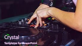  Presentation with remote - Theme featuring music dj - dj hands on the remote background and a wine colored foreground