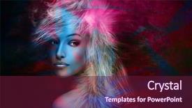  Presentation with colorful music - Amazing PPT layouts having music dj - fantasy colorful beautiful young woman backdrop and a tawny brown colored foreground