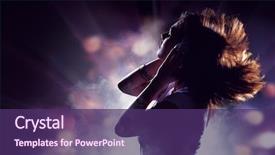  Presentation with lights - Slide deck featuring music dj - silhouette of a woman background and a violet colored foreground
