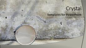  Presentation with drum - Amazing slide deck having music drumming - drum in front backdrop and a light gray colored foreground