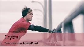  Presentation with wearable - Theme consisting of music during winter running training background and a coral colored foreground