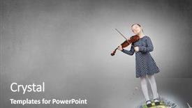  Presentation with golf player playing - PPT layouts consisting of music earth - little violin player background and a gray colored foreground