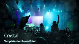  Presentation with group of people silhouettes walking - Cool new slide deck with music emotions - rock concert silhouettes of happy backdrop and a wine colored foreground