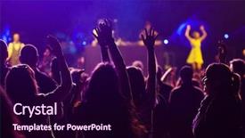  Presentation with concert - Slide deck consisting of music entertainment - crowd at concert background and a wine colored foreground