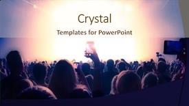 Presentation with stage lights - Amazing presentation theme having silhouettes of concert crowd in front of bright stage lights backdrop and a cream colored foreground