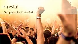  Presentation with concert - PPT theme enhanced with youth club - cheering crowd at concert background and a cream colored foreground