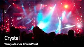  Presentation with concert - Colorful slide deck enhanced with outdoor music - crowd at concert backdrop and a black colored foreground