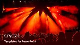  Presentation with stage lights - PPT layouts with live band - silhouettes of concert crowd background and a wine colored foreground