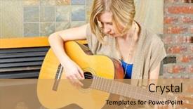  Presentation with hipster girl playing tetris game - Beautiful PPT layouts featuring pidgeons - dove in twinkling starlight backdrop and a lemonade colored foreground