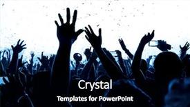  Presentation with festival music - Beautiful PPT layouts featuring music festival - silhouettes of concert crowd backdrop and a black colored foreground