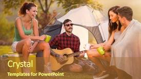  Presentation with positivity - Amazing theme having music festival tent - group of hipster young people backdrop and a red colored foreground