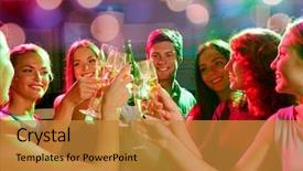 Presentation with free music - Audience pleasing presentation theme consisting of music free - party holidays celebration nightlife backdrop and a gold colored foreground