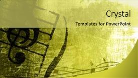  Presentation with grunge vintage music notes - Cool new slides with music grunge backgrounds - perfect background backdrop and a yellow colored foreground