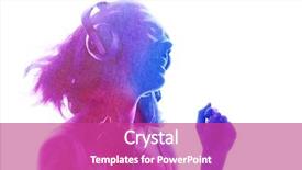  Presentation with watercolor - Slides consisting of music happy face - watercolor silhouette of a beautiful background and a purple colored foreground