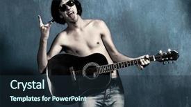  Presentation with young black couples hiking - Presentation theme having music happy face - young crazy guitar player background and a wine colored foreground