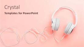  Presentation with sound - Cool new slide set with music-headphones-on-pink-background backdrop and a lemonade colored foreground