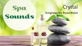  Presentation with sounds - Slide deck enhanced with music heals - spa sounds concept stones background and a  colored foreground