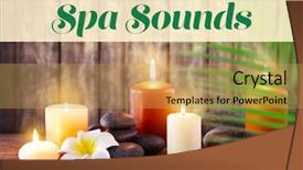  Presentation with sounds - Colorful PPT layouts enhanced with music heals - spa sounds concept stones backdrop and a yellow colored foreground