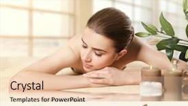  Presentation with sounds - PPT layouts having music heals - spa sounds concept young woman background and a lemonade colored foreground