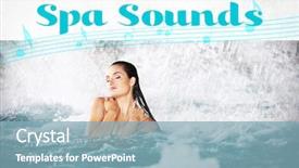  Presentation with spa concept - Cool new theme with music heals - spa sounds concept young woman backdrop and a light blue colored foreground