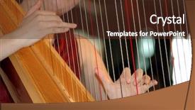 Presentation with heaven - Presentation design consisting of music heaven - female musician playing the harp background and a tawny brown colored foreground
