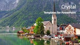 Presentation with peaceful - PPT layouts having music heaven - peaceful alpine scenery - hallstatt background and a ocean colored foreground