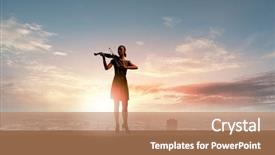  Presentation with sunrise - Amazing slides having music heaven - silhouette of woman playing violin backdrop and a coral colored foreground