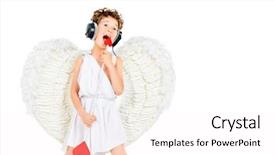  Presentation with music singing - Slide set consisting of music in headphones and sing background and a pink colored foreground