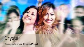  Presentation with asian music - Presentation theme consisting of music indonesia - asian beautiful friends dancing background and a soft green colored foreground