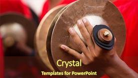  Presentation with traditional music - Theme enhanced with music indonesia - traditional balinese cymbal playing background and a tawny brown colored foreground