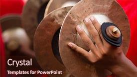  Presentation with traditional music - PPT theme featuring christmas composition with candles on a wooden table background and a violet colored foreground