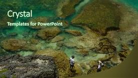  Presentation with blue crystal - Presentation design with music indonesia - two men stand on edge background and a forest green colored foreground