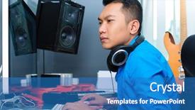  Presentation with asian music - Theme enhanced with music industry - asian indonesian musician producer background and a teal colored foreground