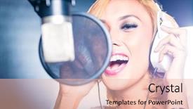  Presentation with asian music - Beautiful presentation theme featuring music industry - asian professional musician recording new backdrop and a lemonade colored foreground